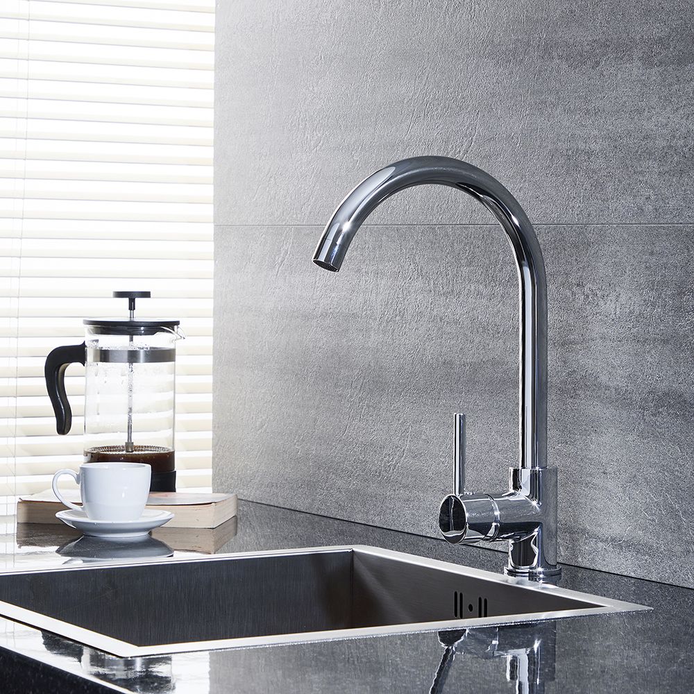 Grifo Mezclador de Cocina Moderno con Erogador Giratorio Cromado Como