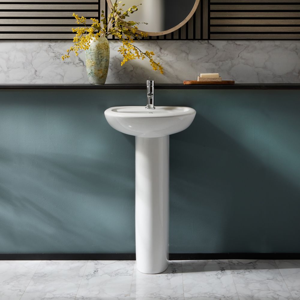 Lavabo Moderno con Pedestal de 450mm (1 Agujero para la Grifería