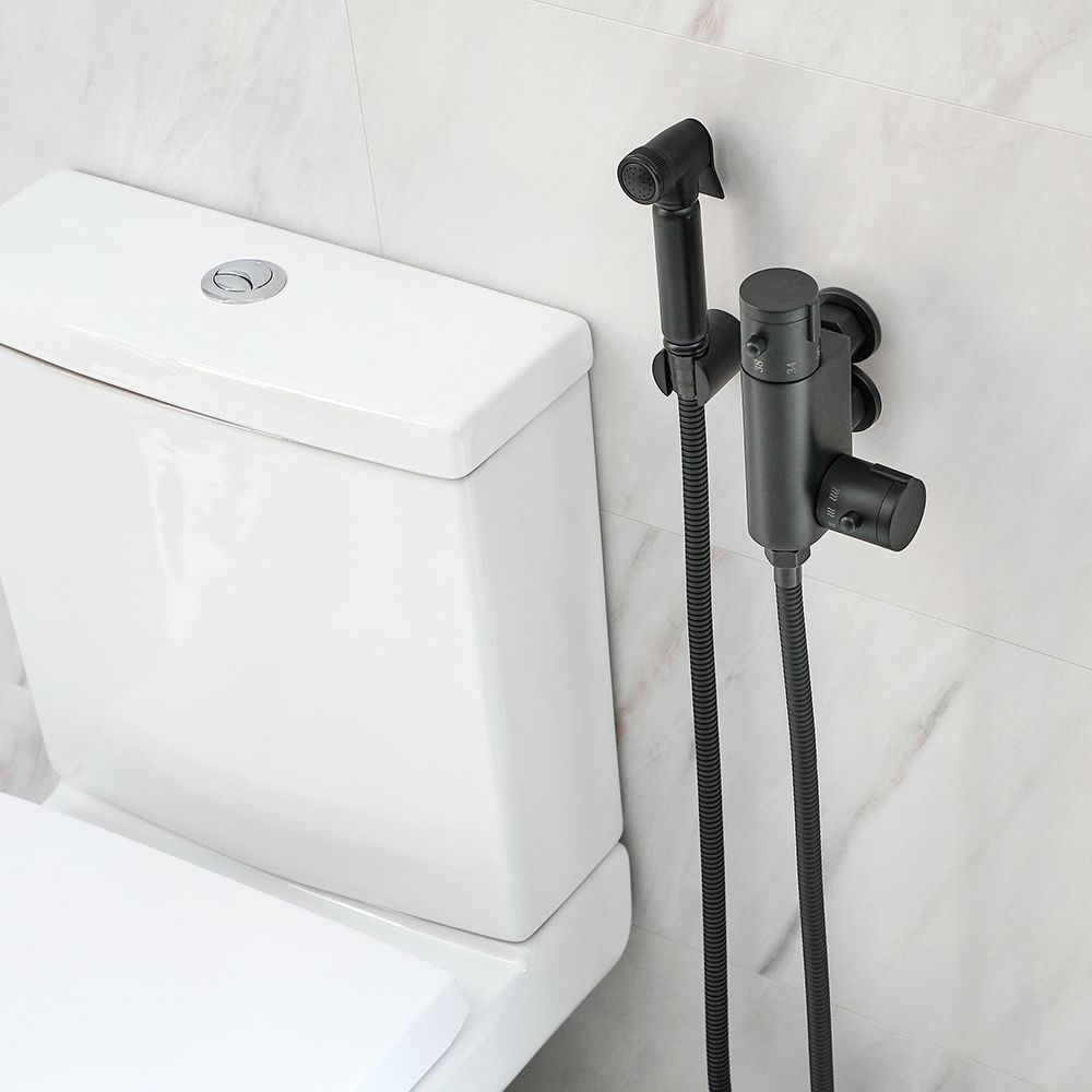 Kit de higiene para WC Confort con grifo + soporte + Flexible + ducha -  Entrada empotrada