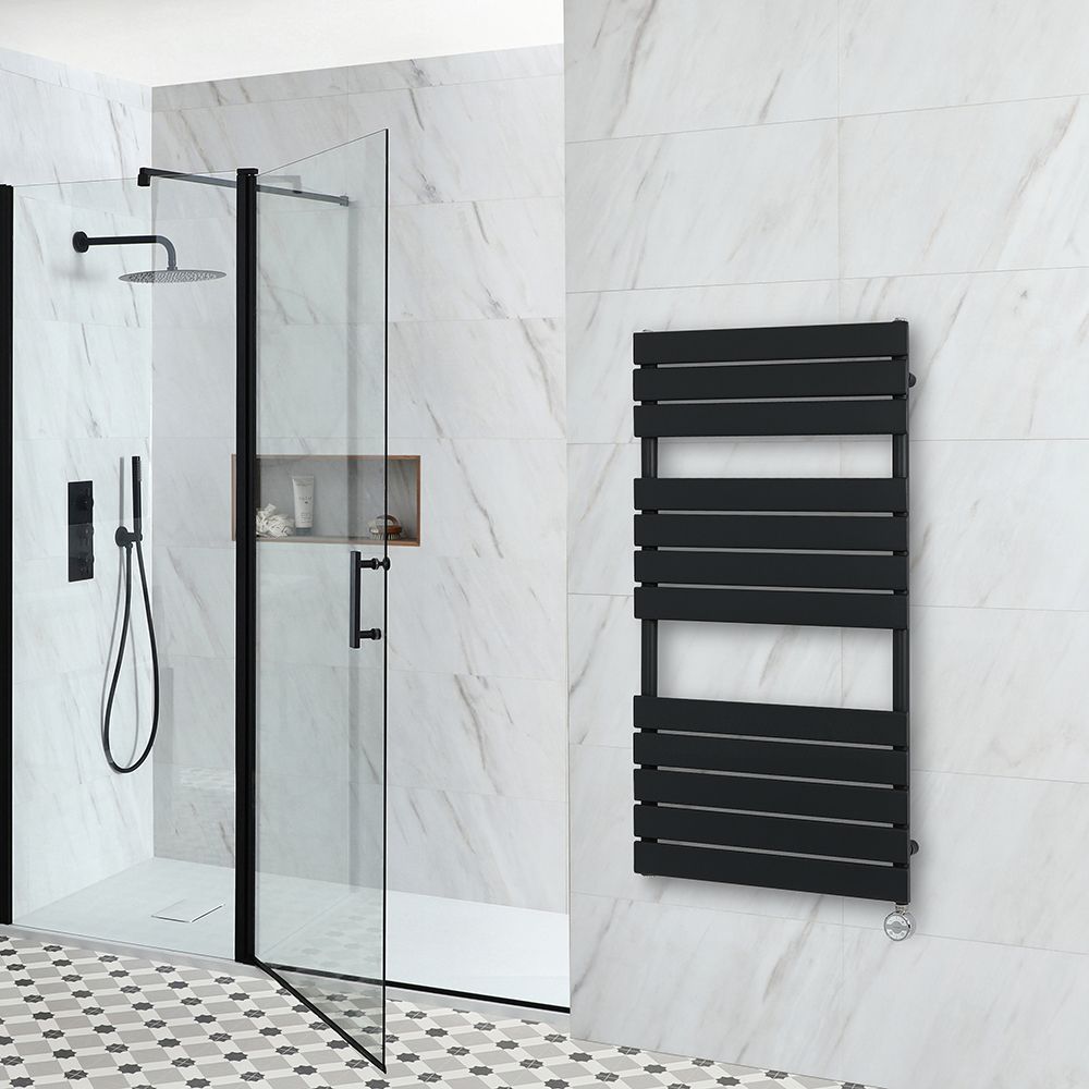  WXZX Toallero calefactable para baño, radiador, negro/blanco,  toallero eléctrico inteligente para dormitorio, cocina, baño, baño : Hogar  y Cocina