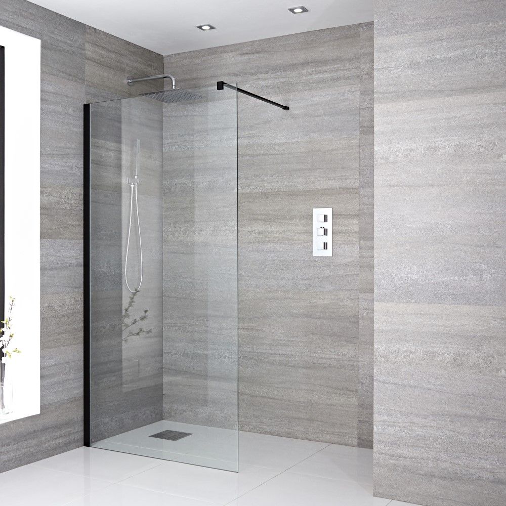 D1332 68 50 perfil negro y cristal transparente 2 hojas plegables Schulte 87 x 121 cm Mampara ducha para bañera 