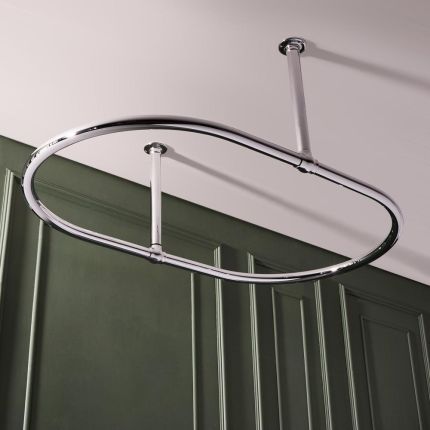 Riel para Cortina de Ducha Oval con Fijación al Techo 1092 x 683 x 374