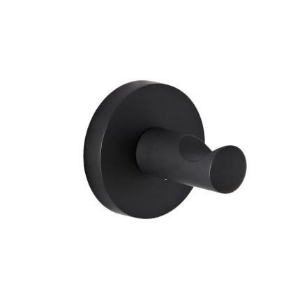 Percha de Ba&ntilde;o para Batas, Toallas y Albornoces con Acabado de Color Negro - Nox