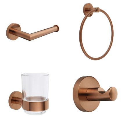 Conjunto de Accesorios de Baño de 4 Piezas - Cobre Satinado - Alara