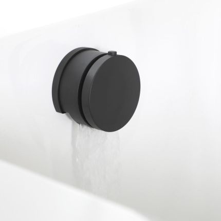 Llenador de Ba&ntilde;era Moderno de Rebosadero con V&aacute;lvula de Desag&uuml;e - Negro - Nox	
