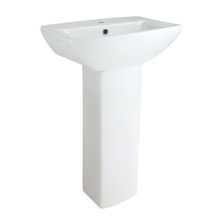 Lavabo con Pedestal Moderno de 500mm - (1 Agujero para la Grifería) - Halwell