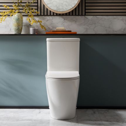 Inodoro Monobloque Moderno con Tapa con Cierre Amortiguado - Pulsadores de Descarga en una Selección de Acabados - Brunswick