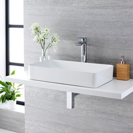 Lavabo Sobre Encimera Rectangular de Cerámica 600x340mm - Alswear