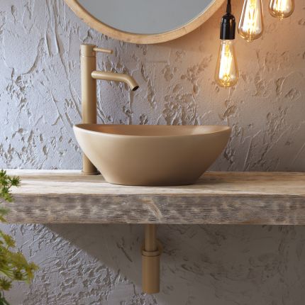 Lavabo Sobre Encimera Oval - 405mm x 330mm (Sin Agujeros para la Grifería) - Elements - Disponible en Distintos Acabados