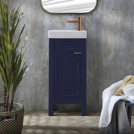 Mueble de Lavabo de 400mm con Lavabo - Disponible con Manijas en Distintos Estilos y Acabados  - Warwick