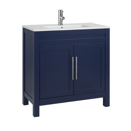 Mueble de Lavabo de 810mm Completo con Lavabo -  Disponible con Manijas en Distintos Estilos y Acabados  - Warwick