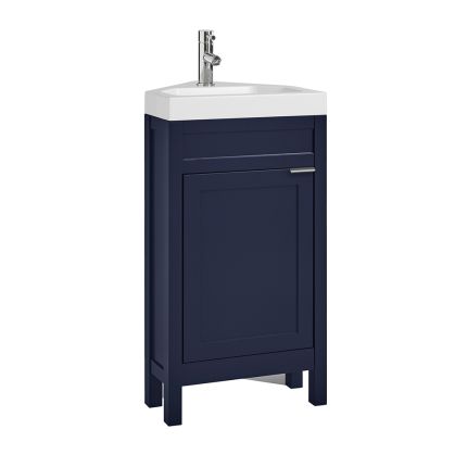 Mueble de Lavabo de Esquina de 450mm Completo con Lavabo - Disponible con Manijas en Distintos Estilos y Acabados  - Warwick
