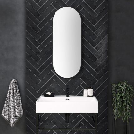Espejo Mural Oval Negro - 1000mm x 400mm - Gianna