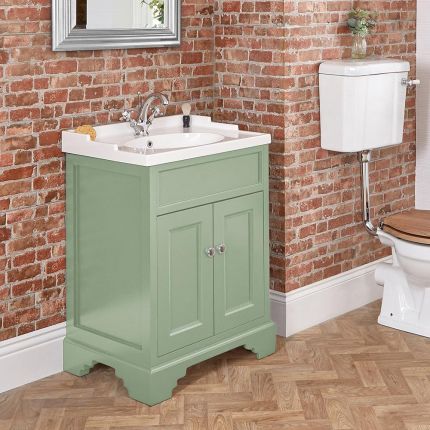 Mueble de Lavabo Tradicional Color Negro Gris de 635mm Completo con Lavabo - Manijas en Varios Acabados - Thornton