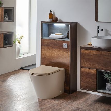 Mueble de WC de 600mm Elements Completo con Inodoro Adosado - Selección de Acabados y Luz LED - Hoxton