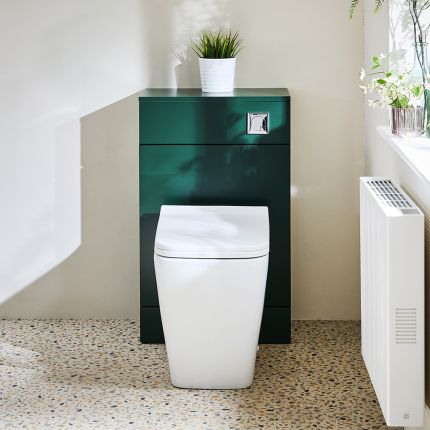Mueble para WC - Moderno de 500mm Completo con Inodoro Milton - Disponible en Distintos Acabados - Cluo