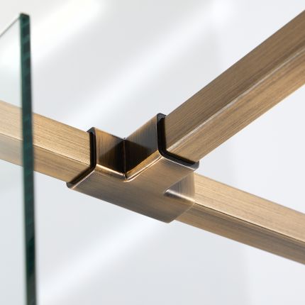 Brazo de Soporte para Ducha Moderno Cuadrado en Forma de T - Oro Cepillado - Alama