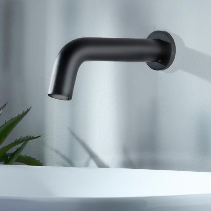 Caño Erogador Mural para Lavabo o Bañera - Negro - Nox