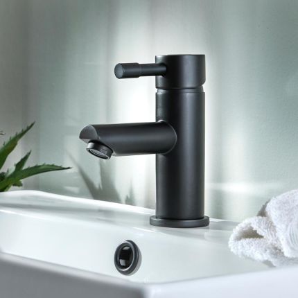 Grifo Mezclador de Lavabo Monoforo Negro - Nox