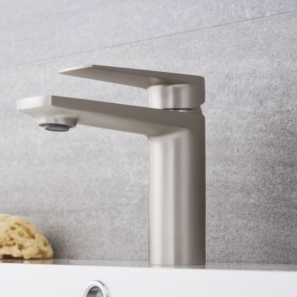 Grifo Mezclador Monoforo de Color Níquel Cepillado para Lavabo - Harting