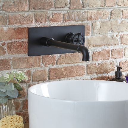 Grifo Mezclador Mural para Lavabo en Estilo Industrial - Disponible en Distintos Acabados  - Zandra
