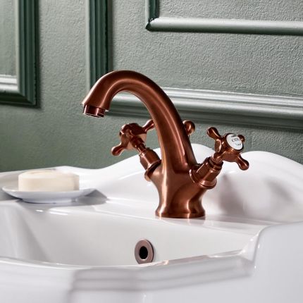 Hudson Reed Elizabeth - Hudson Reed Elizabeth - Grifo Mezclador de Lavabo Monoforo Tradicional - Cobre Satinado
