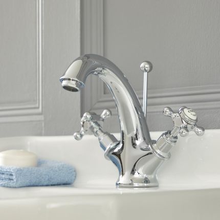 Hudson Reed Elizabeth - Hudson Reed Elizabeth - Grifo Mezclador de Lavabo Monoforo Tradicional - Cromado y Blanco