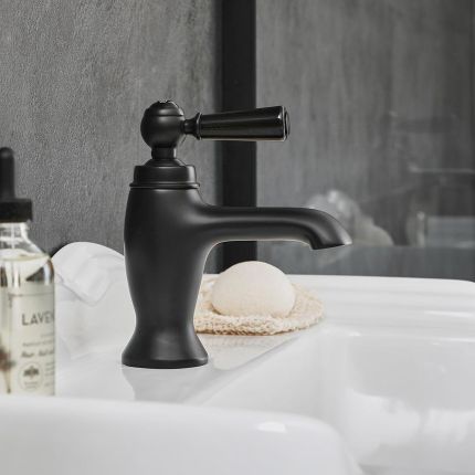 Hudson Reed Elizabeth -  Grifo Mezclador Tradicional para Lavabo con Manija a Palanca - Acabado en Negro 