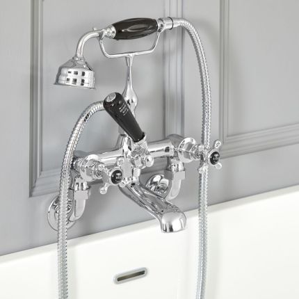 Hudson Reed Elizabeth - Mezclador de Bañera Mural Estilo Tradicional con Manijas en Cruceta - Disponible en Distintos Acabados 