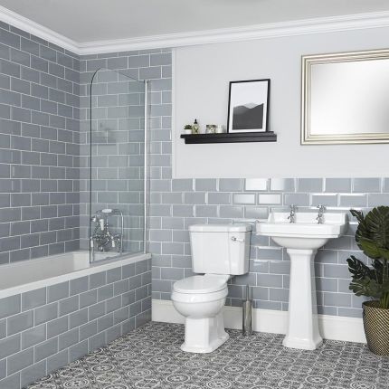 Conjunto de Baño Tradicional Completo Bañera, Inodoro y Consola con Lavabo - Richmond