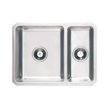 Harlyn Carbis - Fregadero de Cocina de Acero Inoxidable de 1,5 Senos
