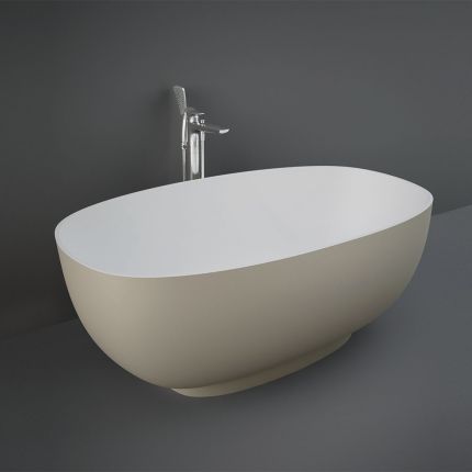 Bañera Exenta Moderna con Doble Respaldo Color Cappuccino - 1400mm x 753mm - RAK Cloud x Hudson Reed