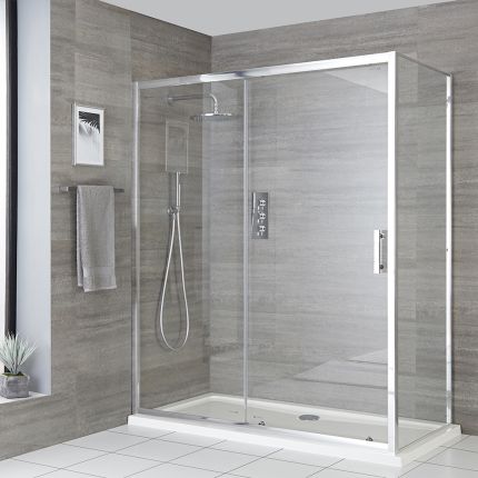 Puerta de Ducha Corredera - Disponible en Distintas Medidas y con Panel Lateral - Portland