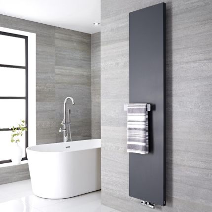 Radiador de Diseño Vertical con Barra Portatoallas - 1820mm x 400 mm - Antracita - Rubi
