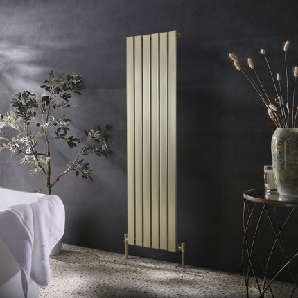 Radiador Vertical - Esbelto - Plano - Oro Satinado - 1600mm x 450mm (Panel Único) - Delta