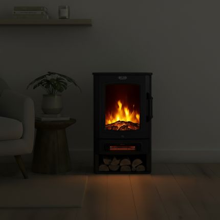 Chimenea Eléctrica Moderna Negra -  Firenze  - ECOSO de Hudson Reed