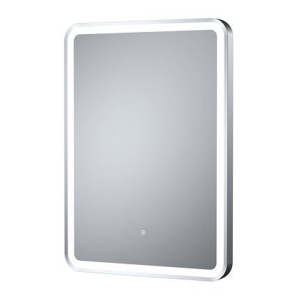 Espejo Iluminado LED con Marco con Acabado Plateado 21W - 500mm x 700mm - Hudson Reed