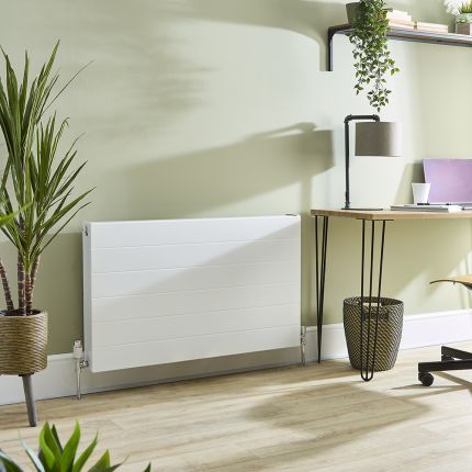 Radiador Convector Horizontal con Panel Plano Blanco de 600mm - Tipo 22 - Disponible en Distintas Medidas - Alora