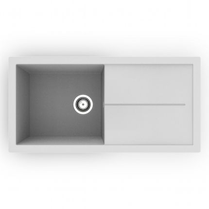 Rocklite Milton - Fregadero de Cocina de Marterial Compuesto de 1 Seno con Escurridor Reversible - Selección de Acabados