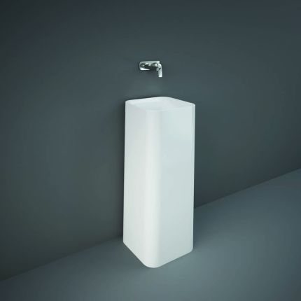 Lavabo Independiente Cuadrado Moderno Blanco Lúcido - 360mm (Sin Agujeros para la Grifería) - RAK Petit x Hudson Reed