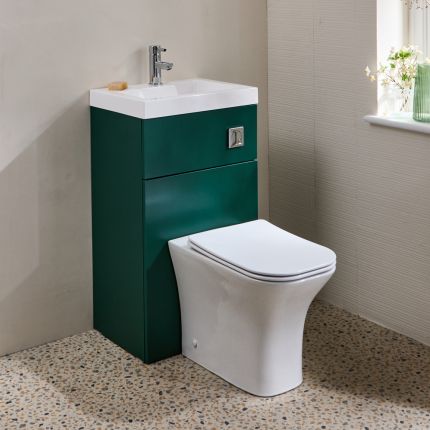Conjunto de Baño Completo con Mueble de Lavabo y Mueble para WC 2 en 1 con Lavabo Elements, WC y WC Avenham - 500mm x 890mm - Selección de Acabados- Cluo