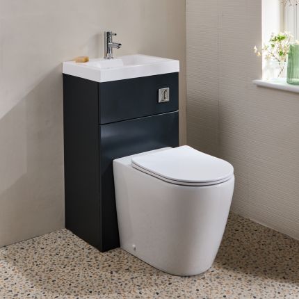 Conjunto de Baño Completo con Mueble de Lavabo y Mueble para WC  2 en 1 con Lavabo Elements y WC Brunswick - 500mm x 890mm - Selección de Acabados- Cluo