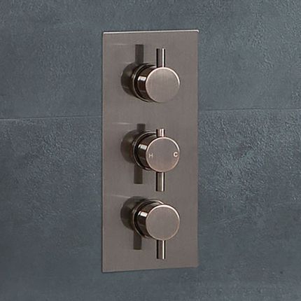 Válvula Termostática de Ducha con Desviador Triple de 3 Salidas - Bronce Cepillado - Amara
