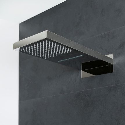 Alcachofa de Ducha Rectangular Función Doble Efecto Lluvia y Cascada de 500 x 200mm - Kubix