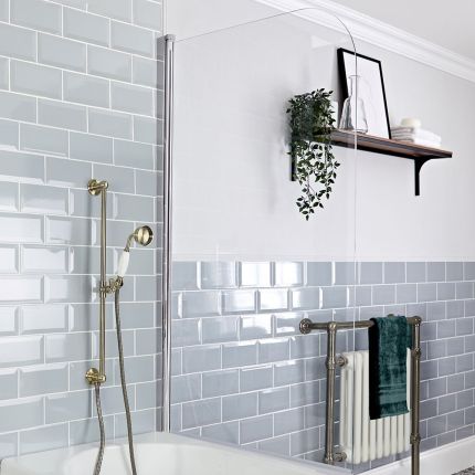 Kit de Ducha Tradicional con Barra de Ducha Deslizante con Codo de Ducha Integrado - Oro Cepillado - Elizabeth