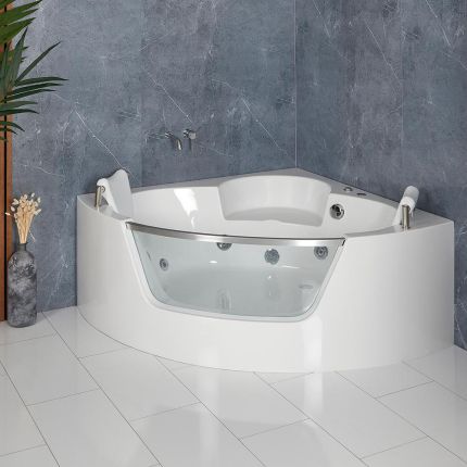 Bañera de Hidromasaje Whirlpool de Esquina - 1400mm x 1400mm - Cromada - Breeze