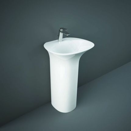 Lavabo Independiente Moderno Blanco Lúcido - 550mm x 460mm (1 Agujero para la Grifería)  - RAK Sensation x Hudson Reed