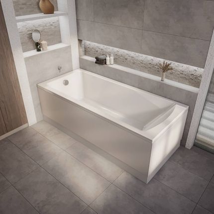 Bañera Moderna con Un Respaldo Lateral - Disponible en Distintas Medidas y con Selección de Faldones Impermeable - Sandford