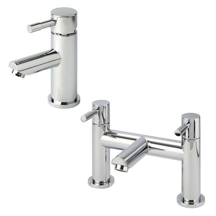 Set de Grifería de Baño con Mezclador de Lavabo Moderno Completo con Llenador de Bañera - Selección de Acabados
