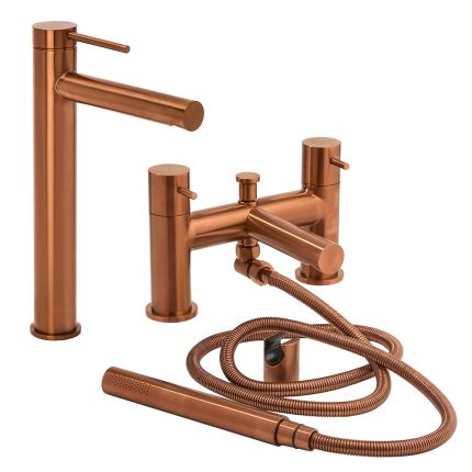 Set de Grifería de Baño con Mezclador de Lavabo Alto Moderno Completo con Mezclador de Bañera - Selección de Acabados - Otto